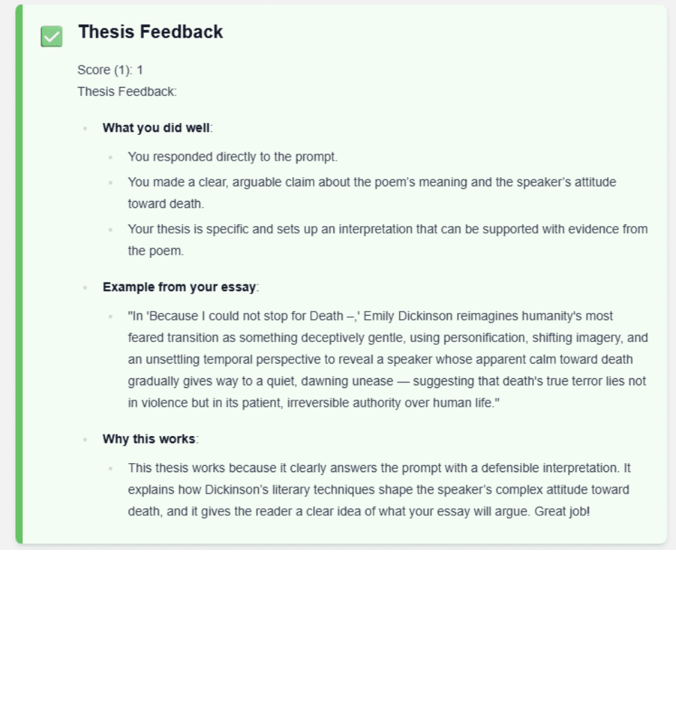 Get Detailed Feedback